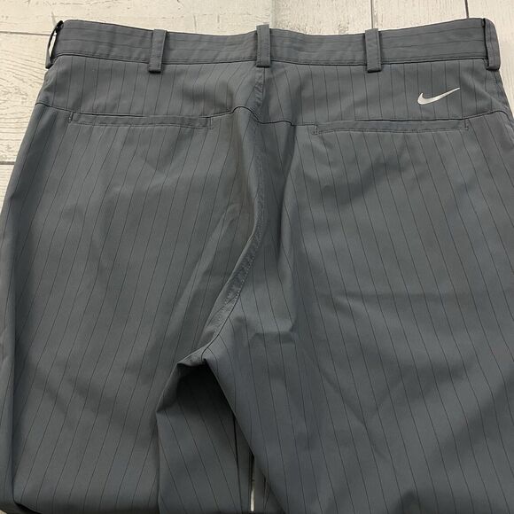 Nike Men's W32 x L32 Gray Pinstriped Tour Performance Flat Front Chino Golf Pant - Picture 2 of 8